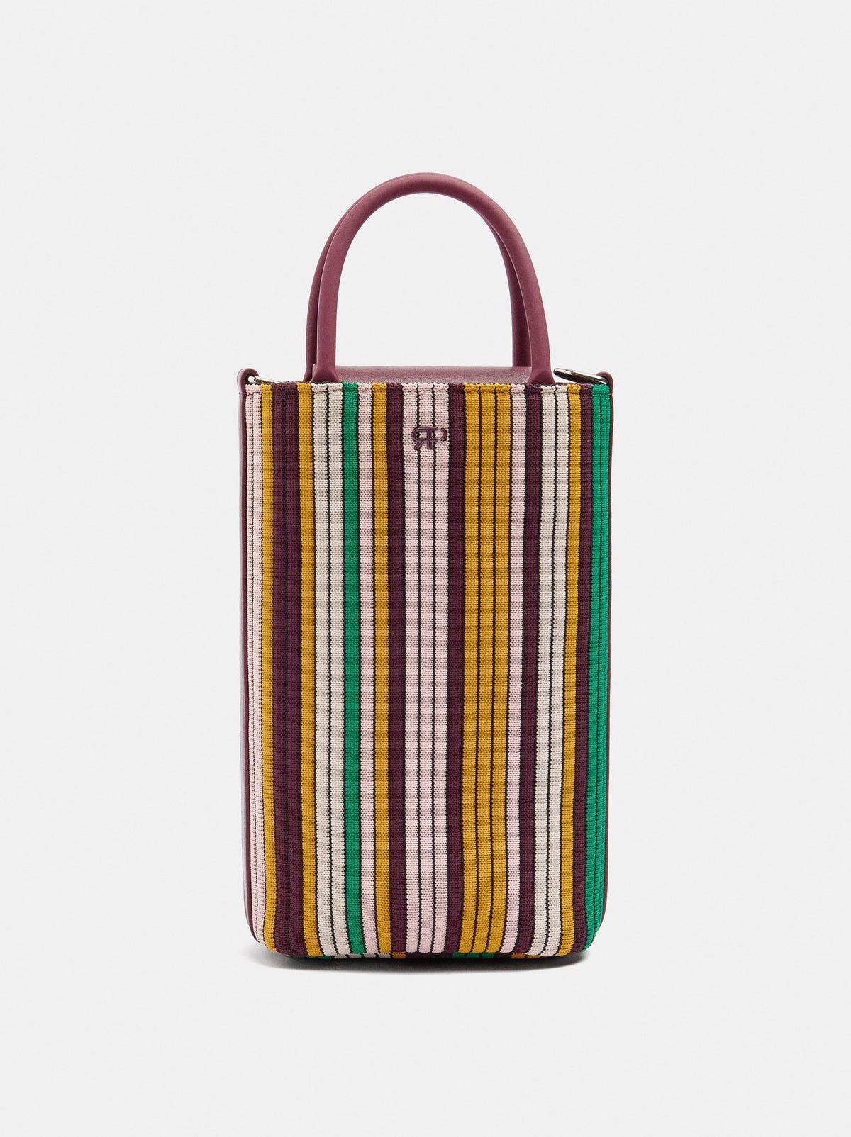 Striped Knit Mobile Phone Bag