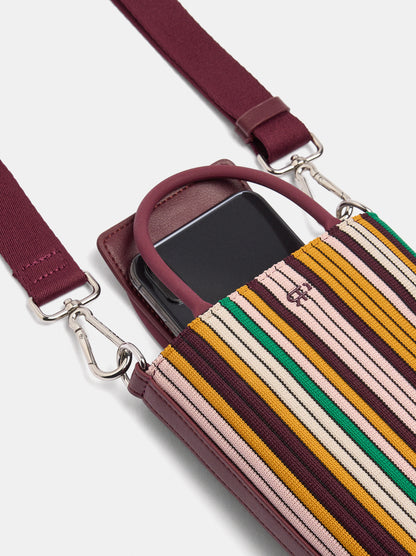 Striped Knit Mobile Phone Bag