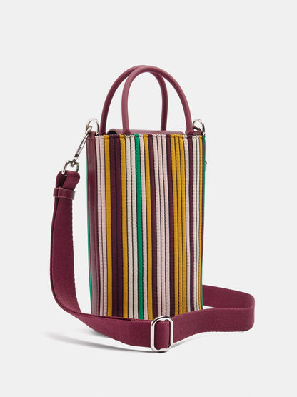 Striped Knit Mobile Phone Bag