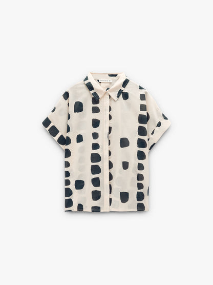 Printed Short-Sleeve Shirt With 100% Cotton
