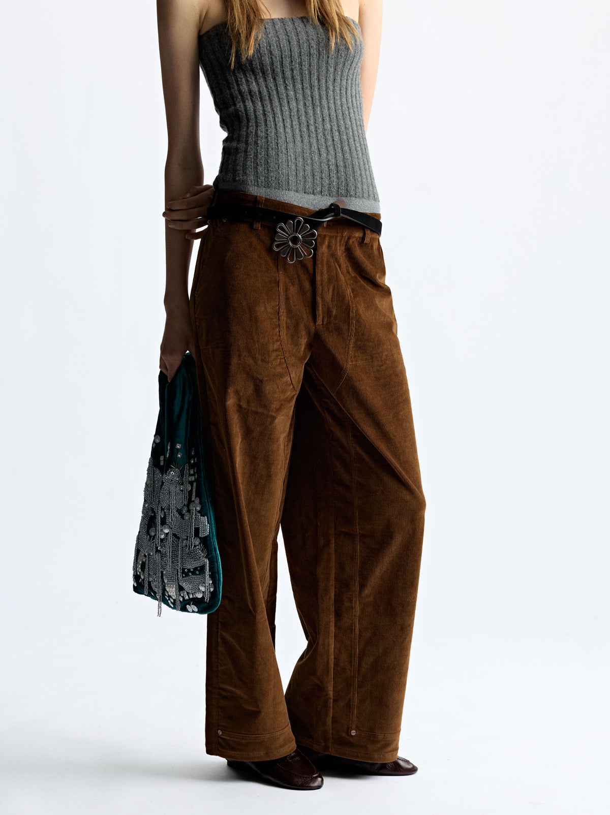 Wide Leg Corduroy Trousers