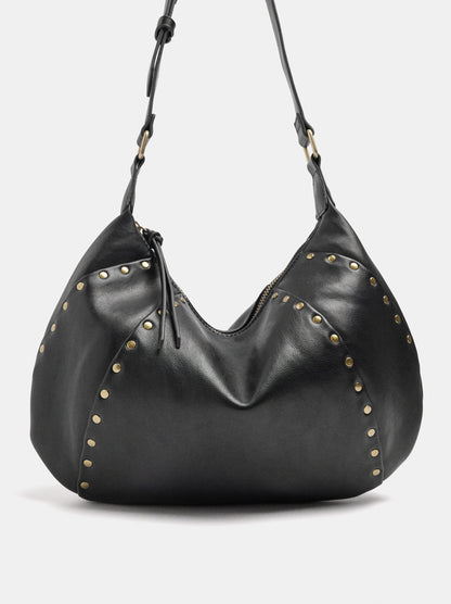 Oval Shoulder Bag With Studs
