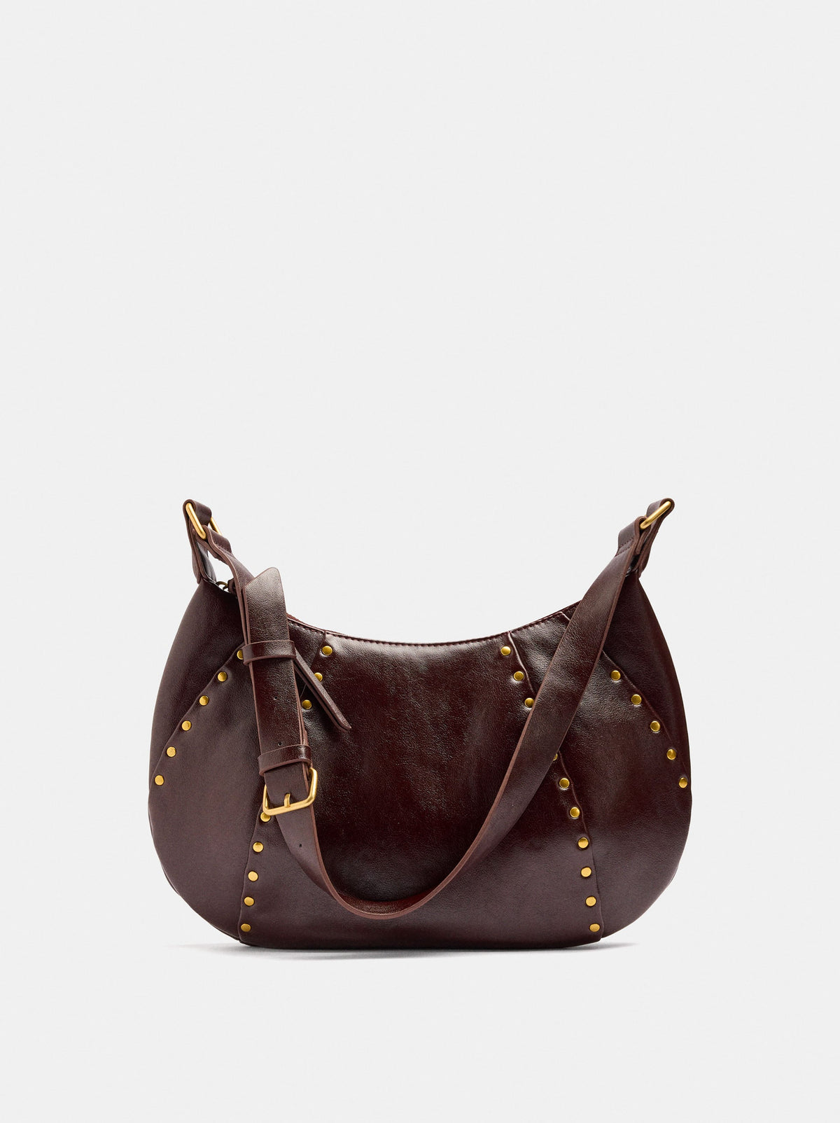 Oval Shoulder Bag With Studs