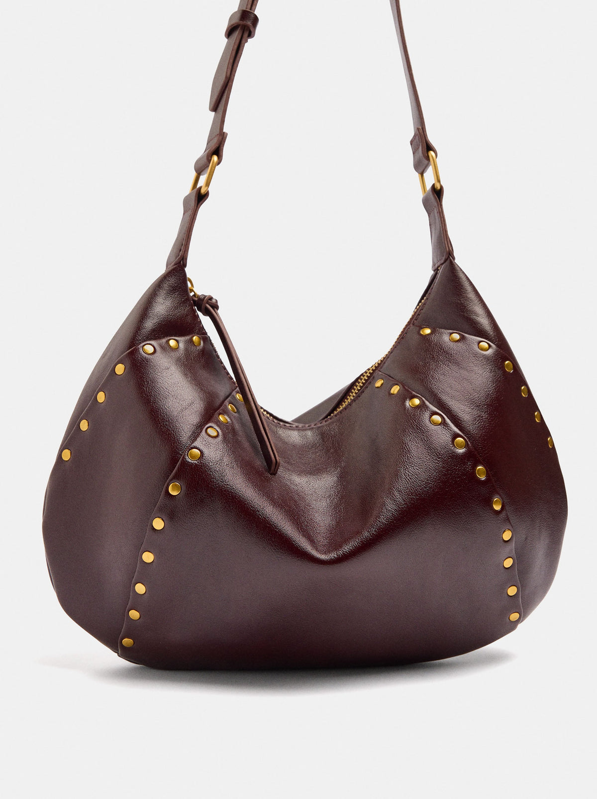 Oval Shoulder Bag With Studs