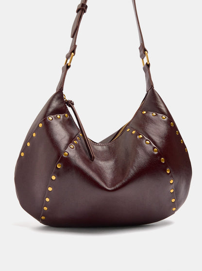 Oval Shoulder Bag With Studs