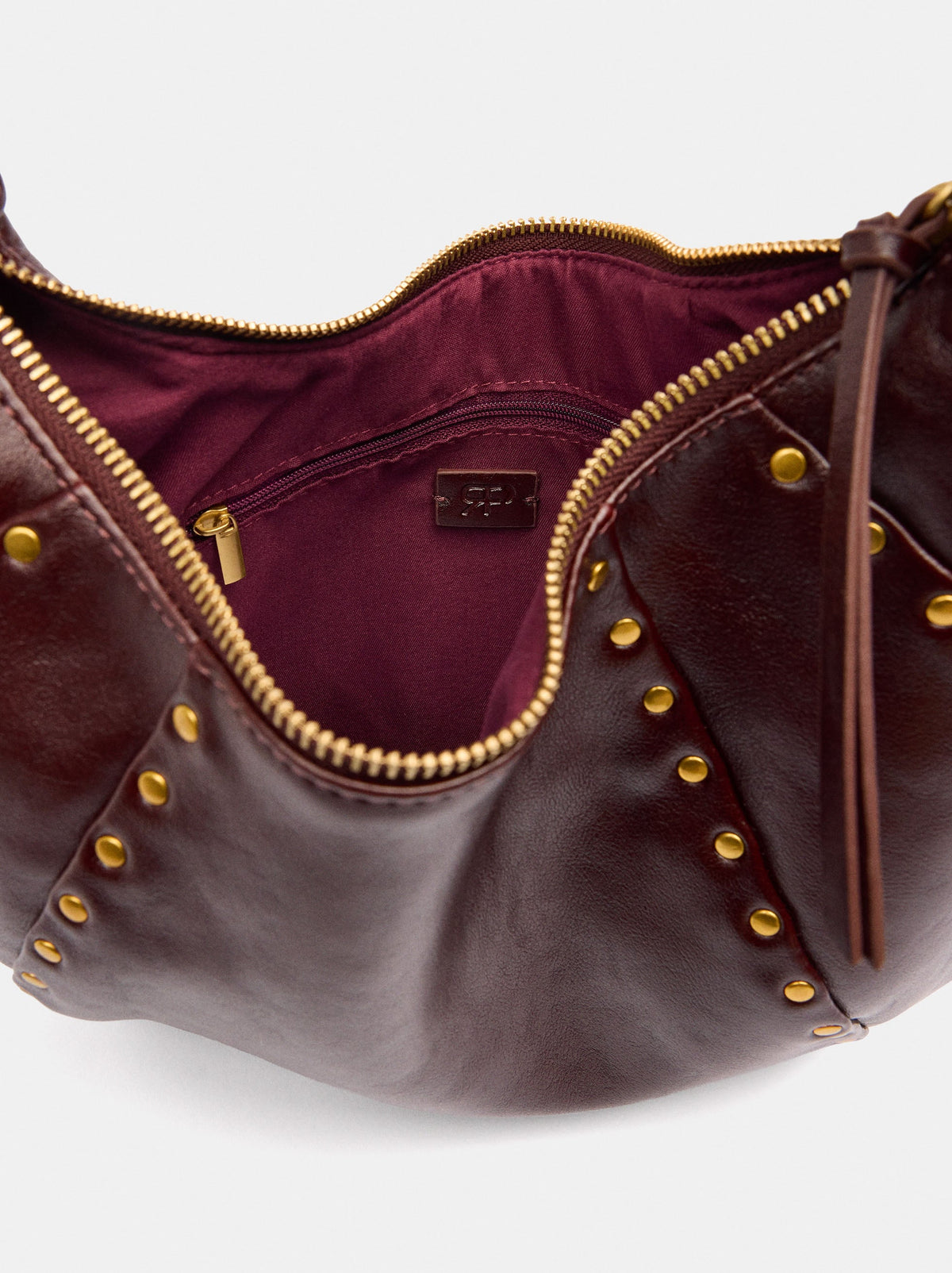 Oval Shoulder Bag With Studs