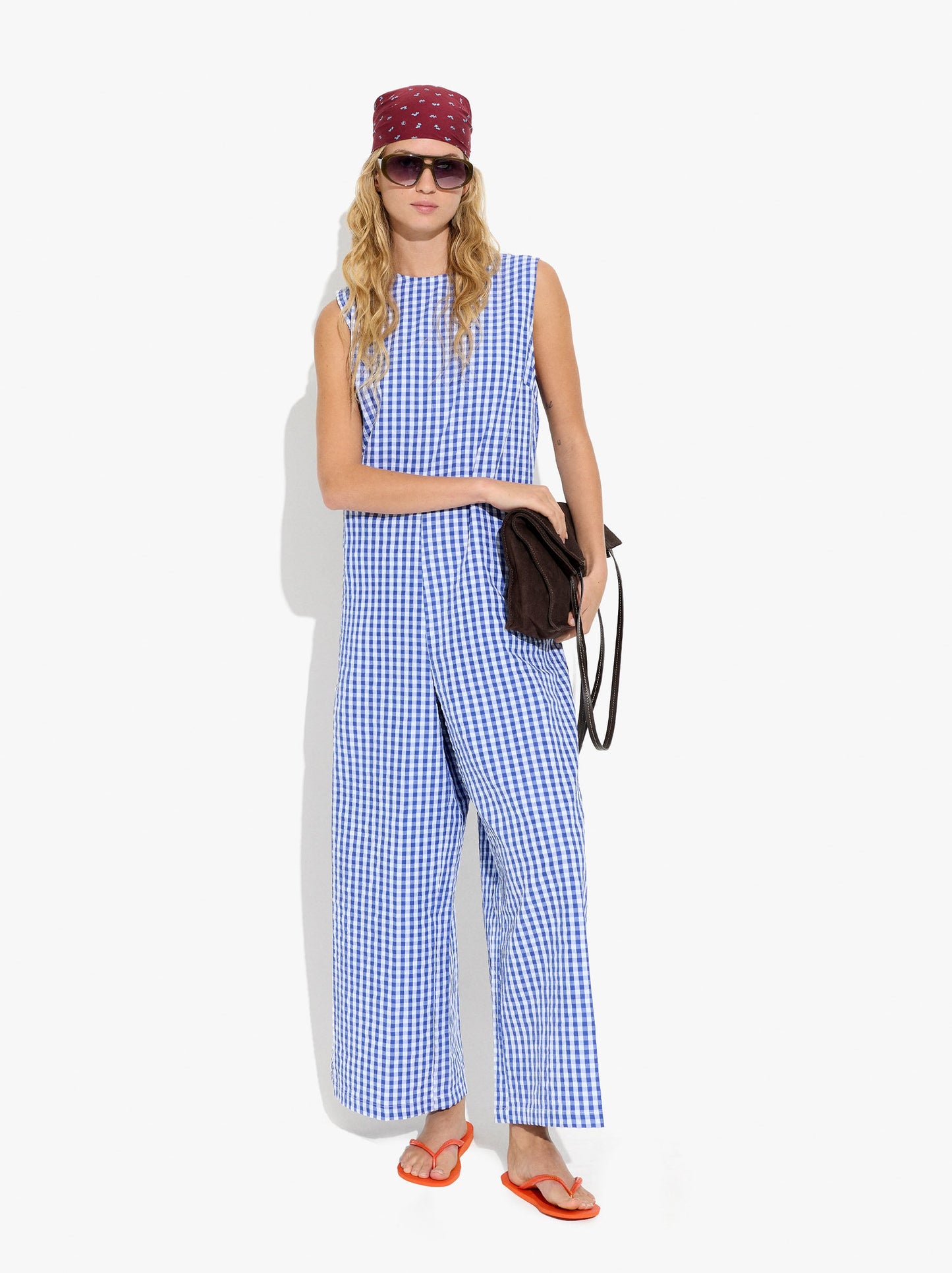 Cotton Jumpsuit With Vichy Squares