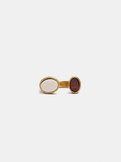 Open Ring With Rounded Bicolor Details