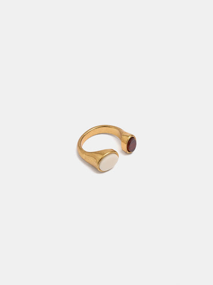 Open Ring With Rounded Bicolor Details