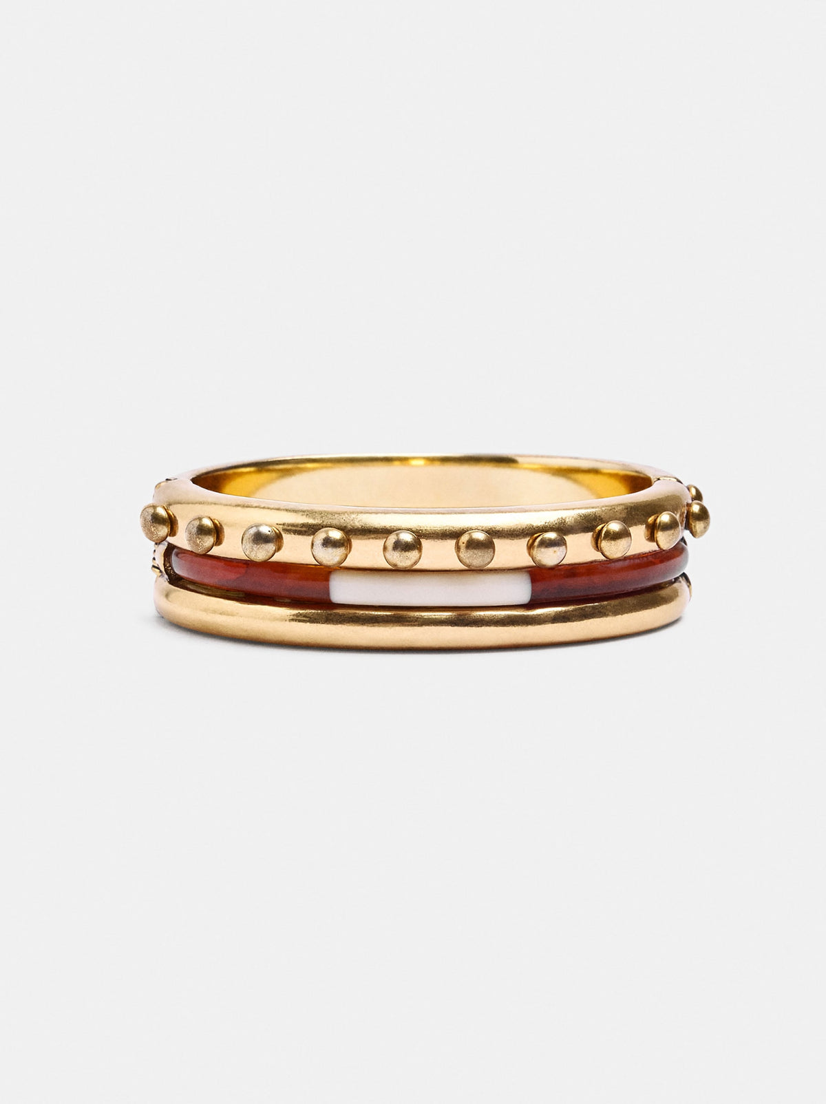 Bicolor Bracelet With Double Effect And Sphere Details