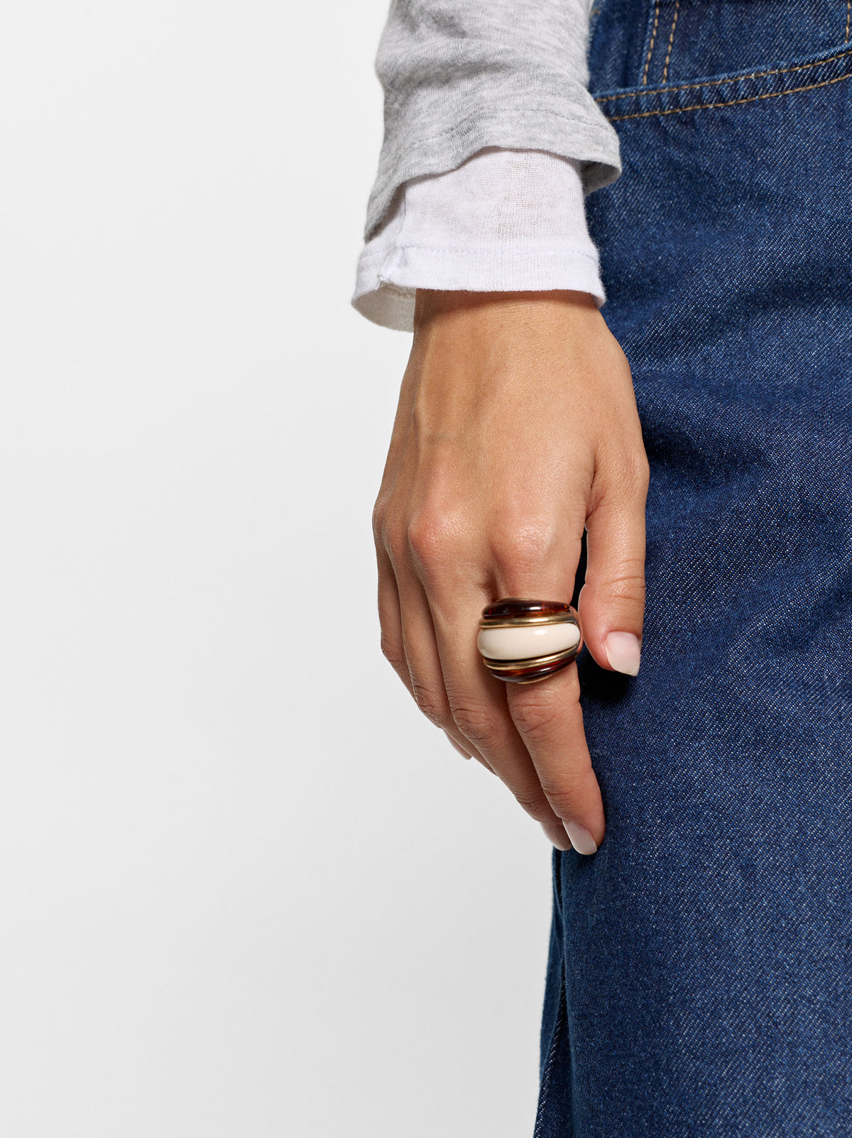 Bicolor Triple-Effect Ring