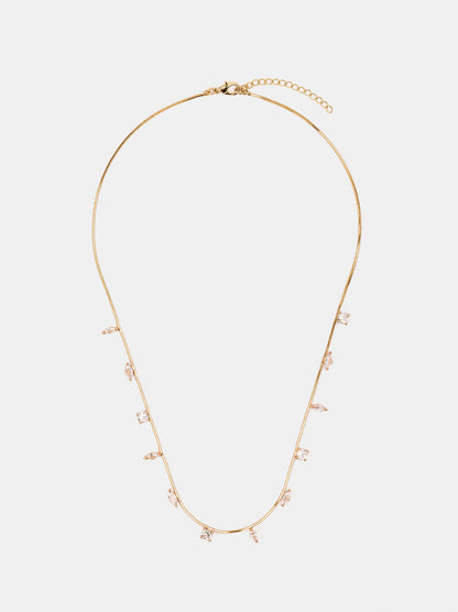Short Necklace With Zirconia Stones