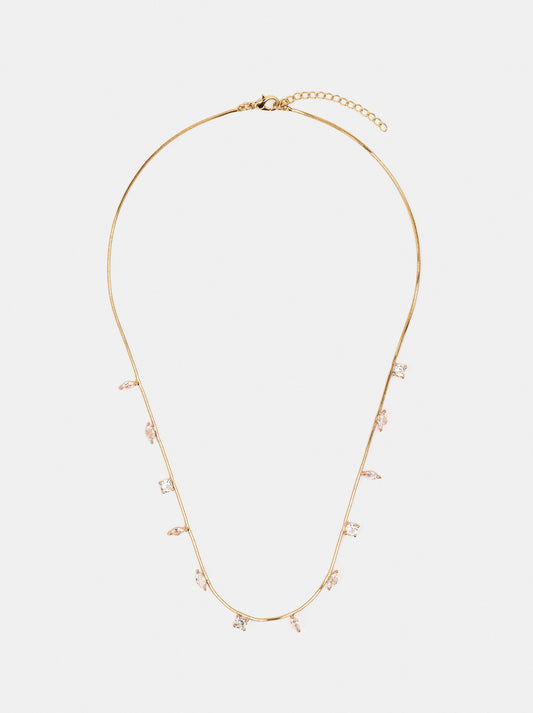Short Necklace With Zirconia Stones