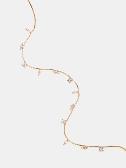 Short Necklace With Zirconia Stones