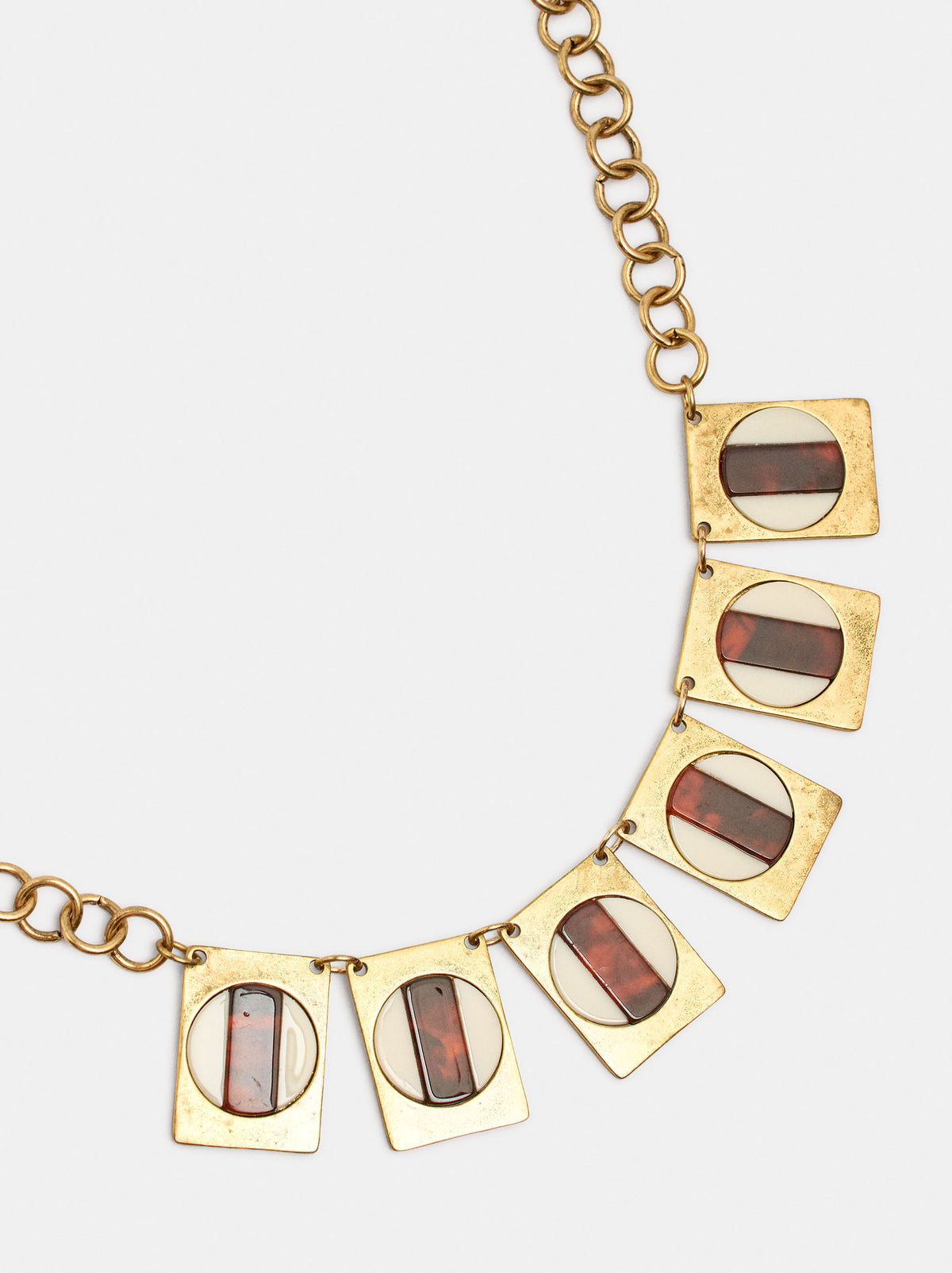 Necklace With Bicolor Rectangular Pendants