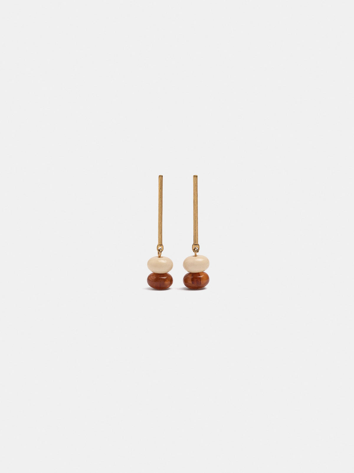 Bar Earrings With Bicolor Beads