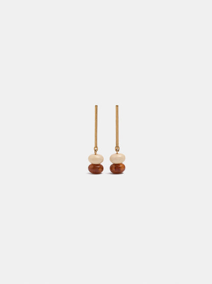 Bar Earrings With Bicolor Beads