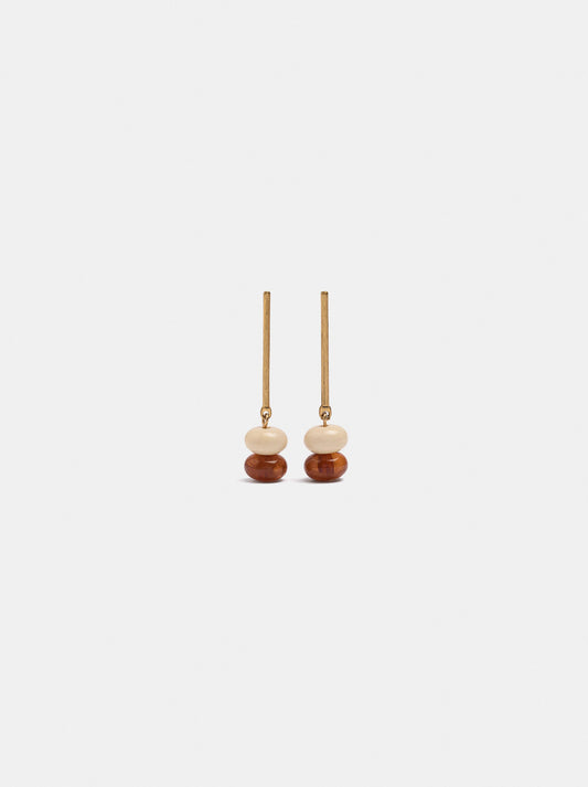 Bar Earrings With Bicolor Beads