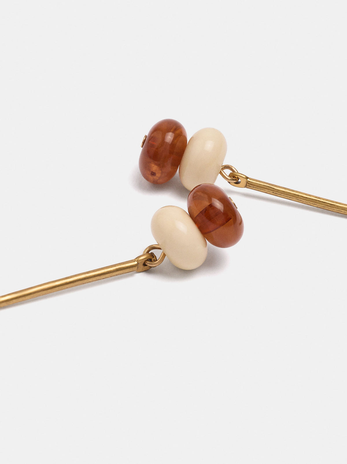 Bar Earrings With Bicolor Beads