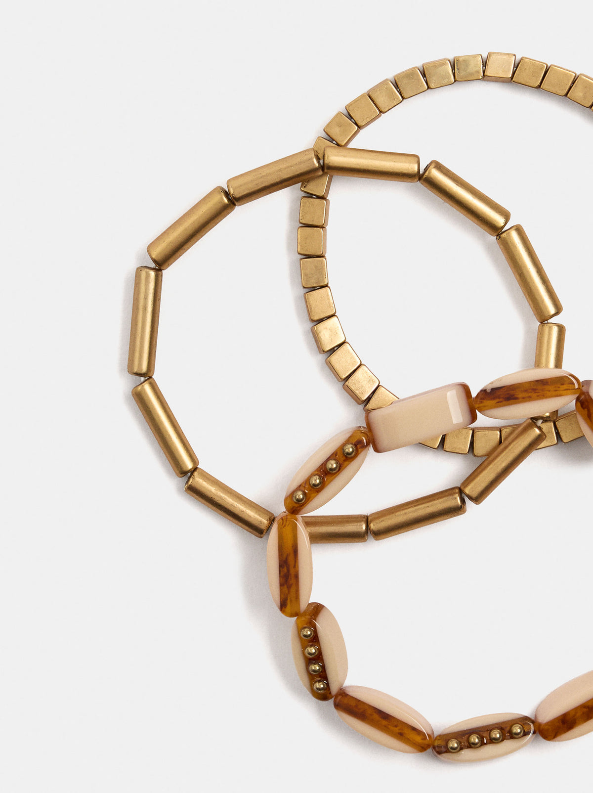 Set Of Elasticated Multi-Shape Bead Bracelets