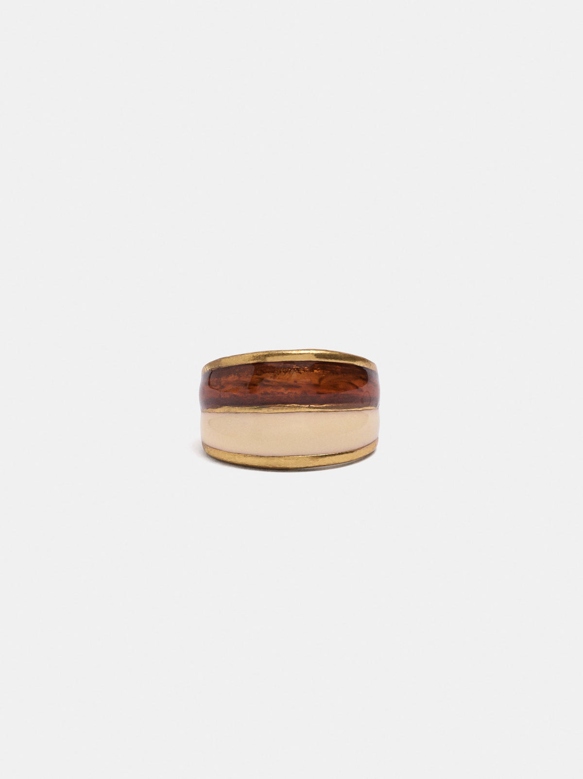 Wide Bicolor Enamel Ring