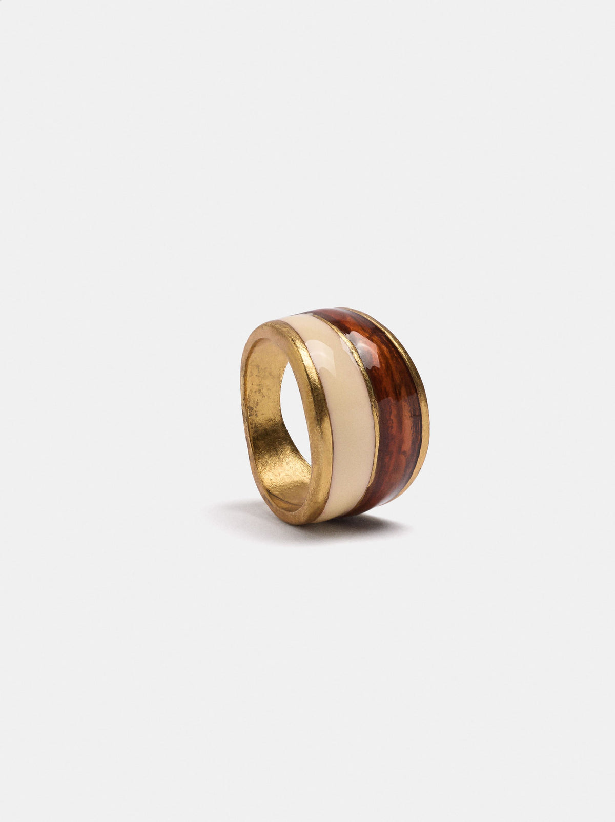 Wide Bicolor Enamel Ring
