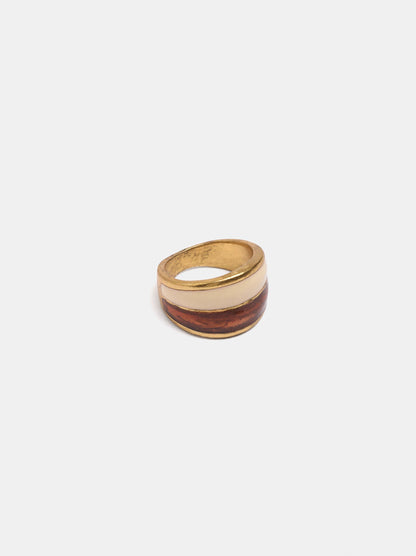 Wide Bicolor Enamel Ring