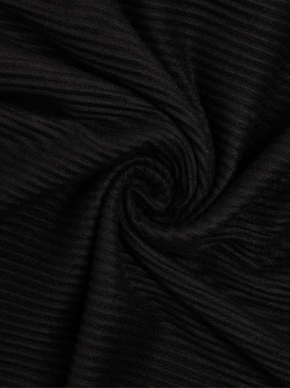 Pleated Scarf With Fringes
