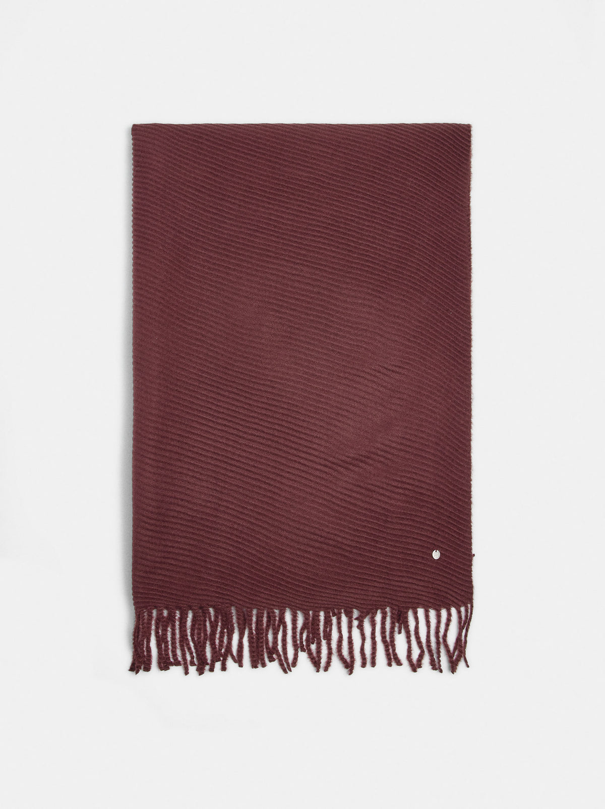 Pleated Scarf With Fringes
