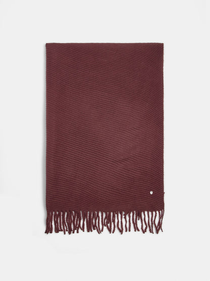 Pleated Scarf With Fringes