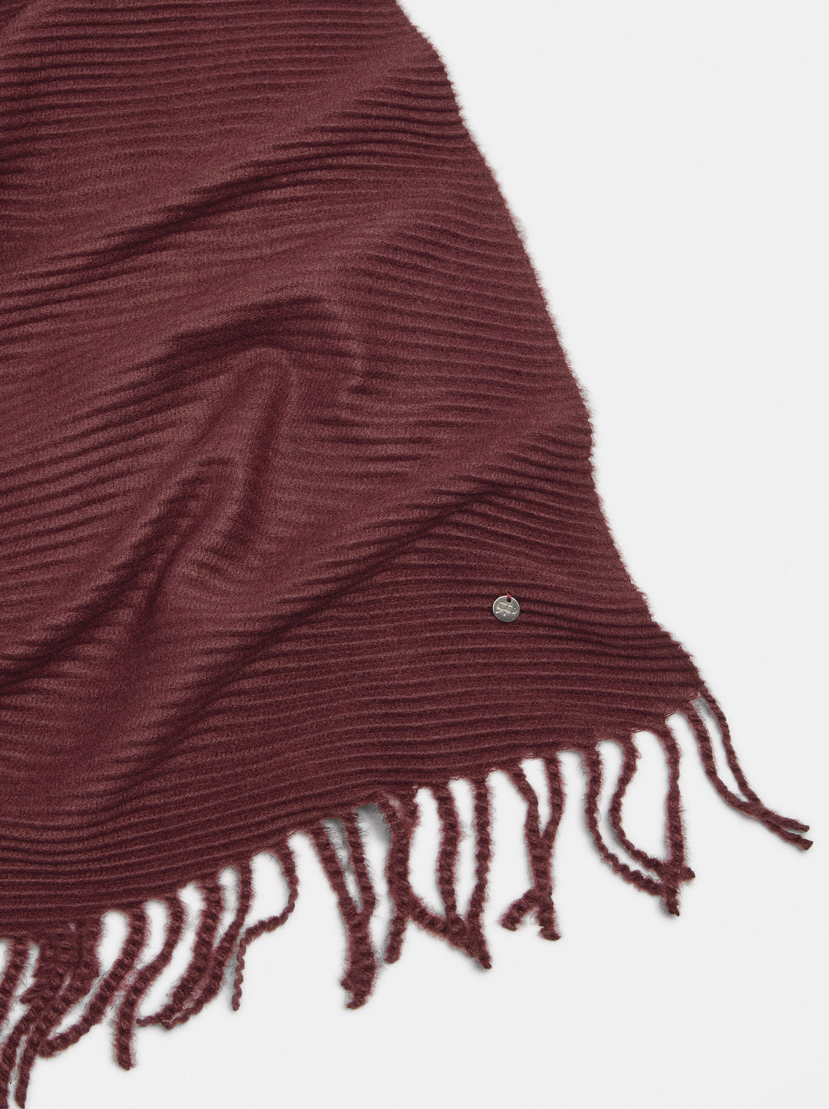 Pleated Scarf With Fringes