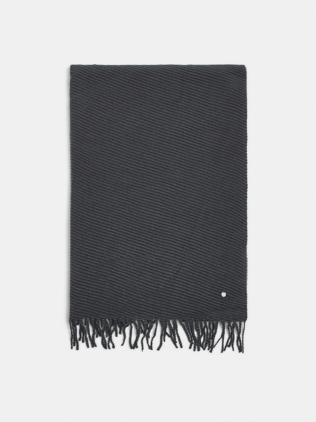 Pleated Scarf With Fringes