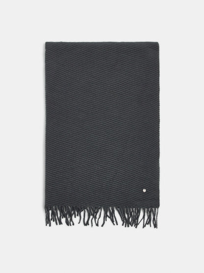 Pleated Scarf With Fringes