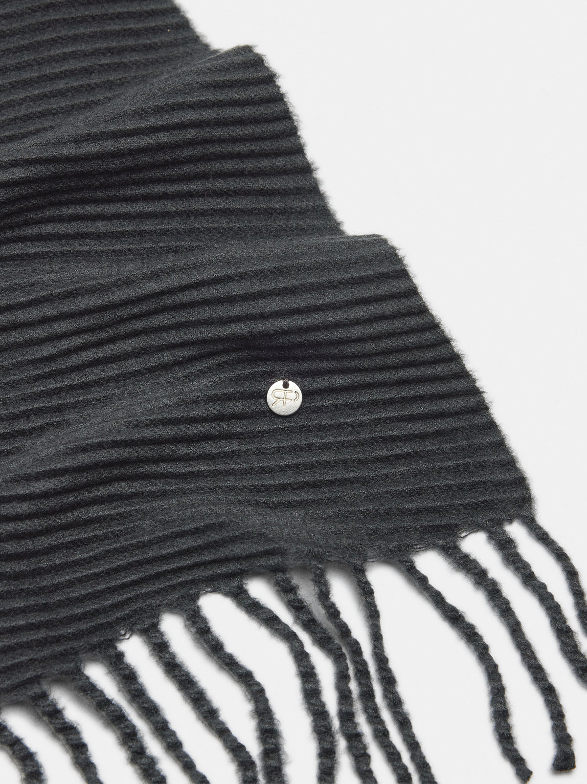 Pleated Scarf With Fringes