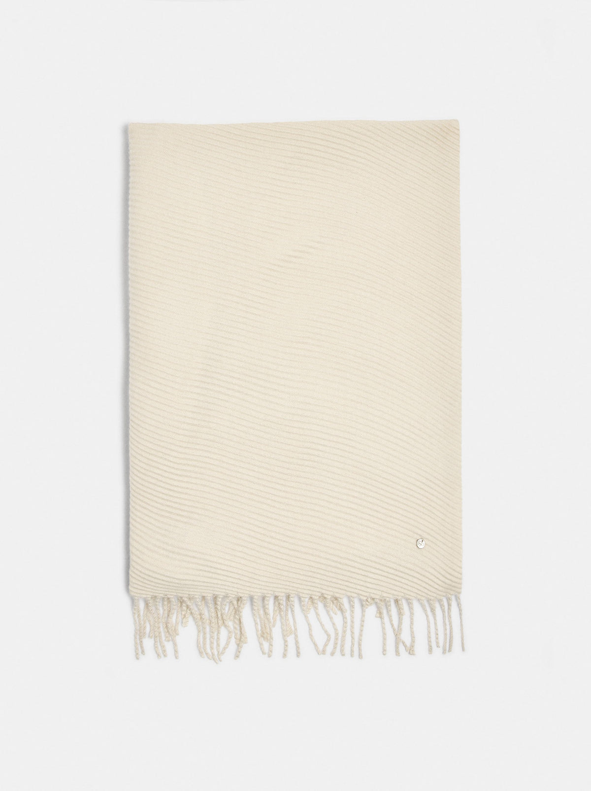 Pleated Scarf With Fringes