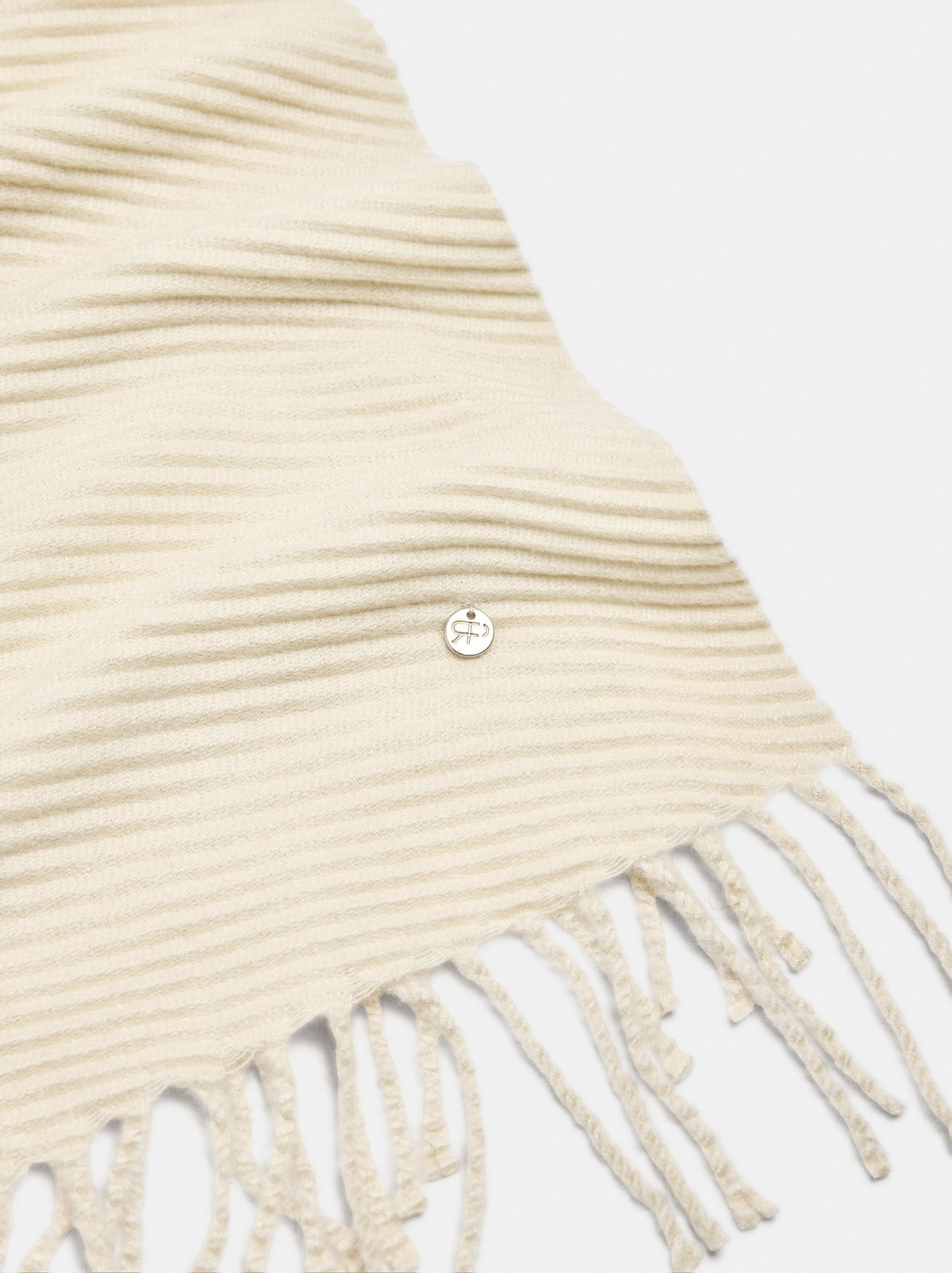 Pleated Scarf With Fringes