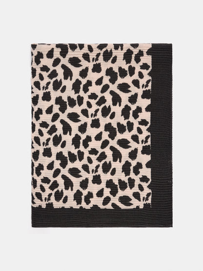 Animal Print Ribbed Scarf