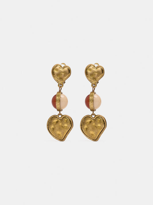 Long Heart Earrings