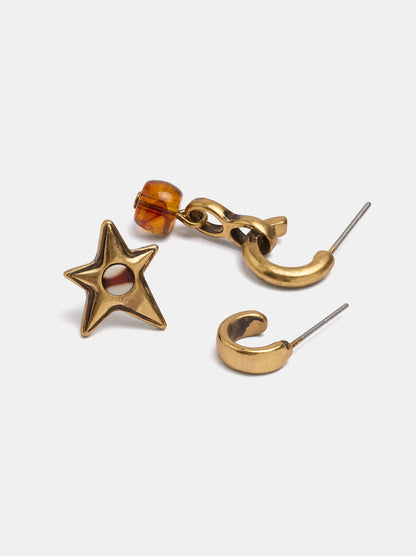 Set Of Bicolor Earrings With Details