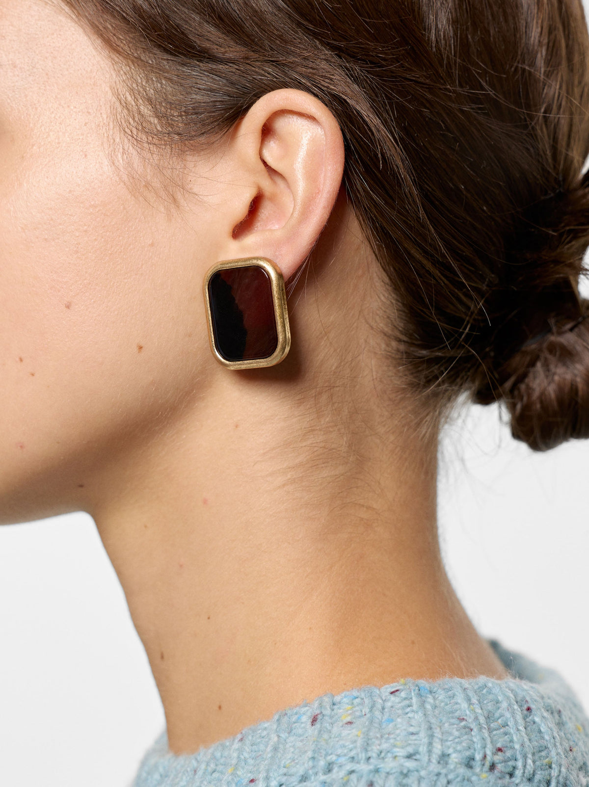 Maxi Square Stone-Effect Earrings
