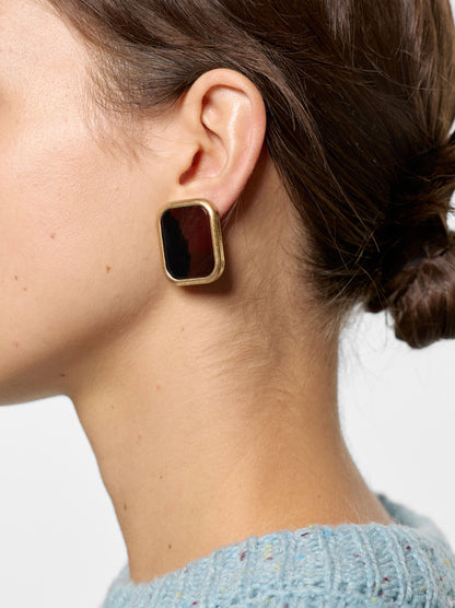 Maxi Square Stone-Effect Earrings