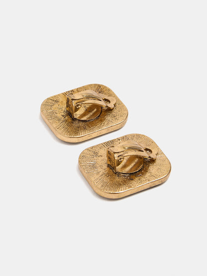 Maxi Square Stone-Effect Earrings