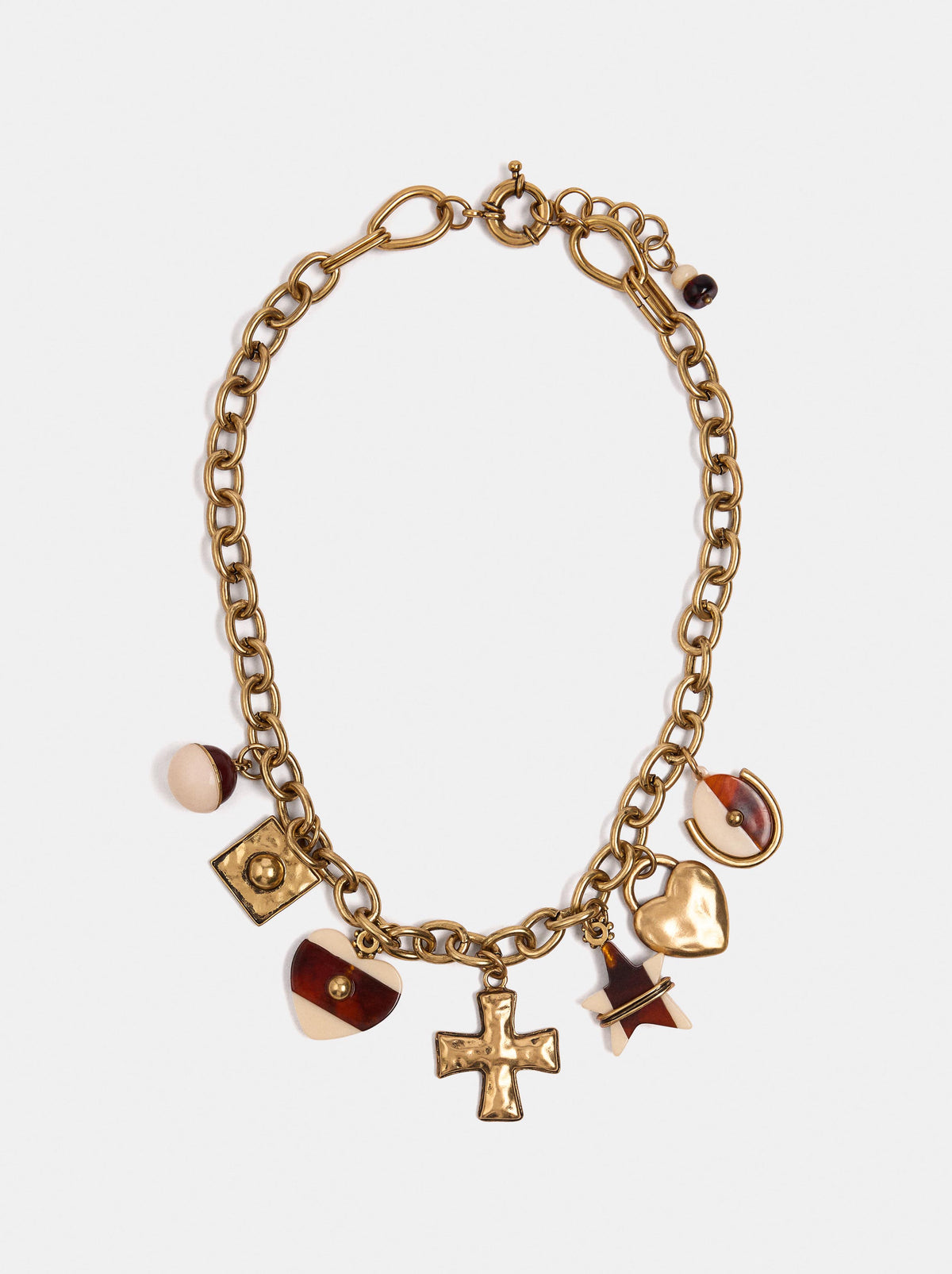 Short Link Necklace With Assorted Pendants