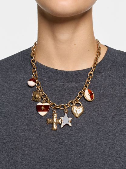 Short Link Necklace With Assorted Pendants
