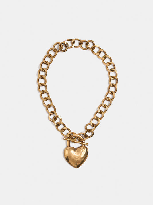 Short Link Necklace With Heart Pendant