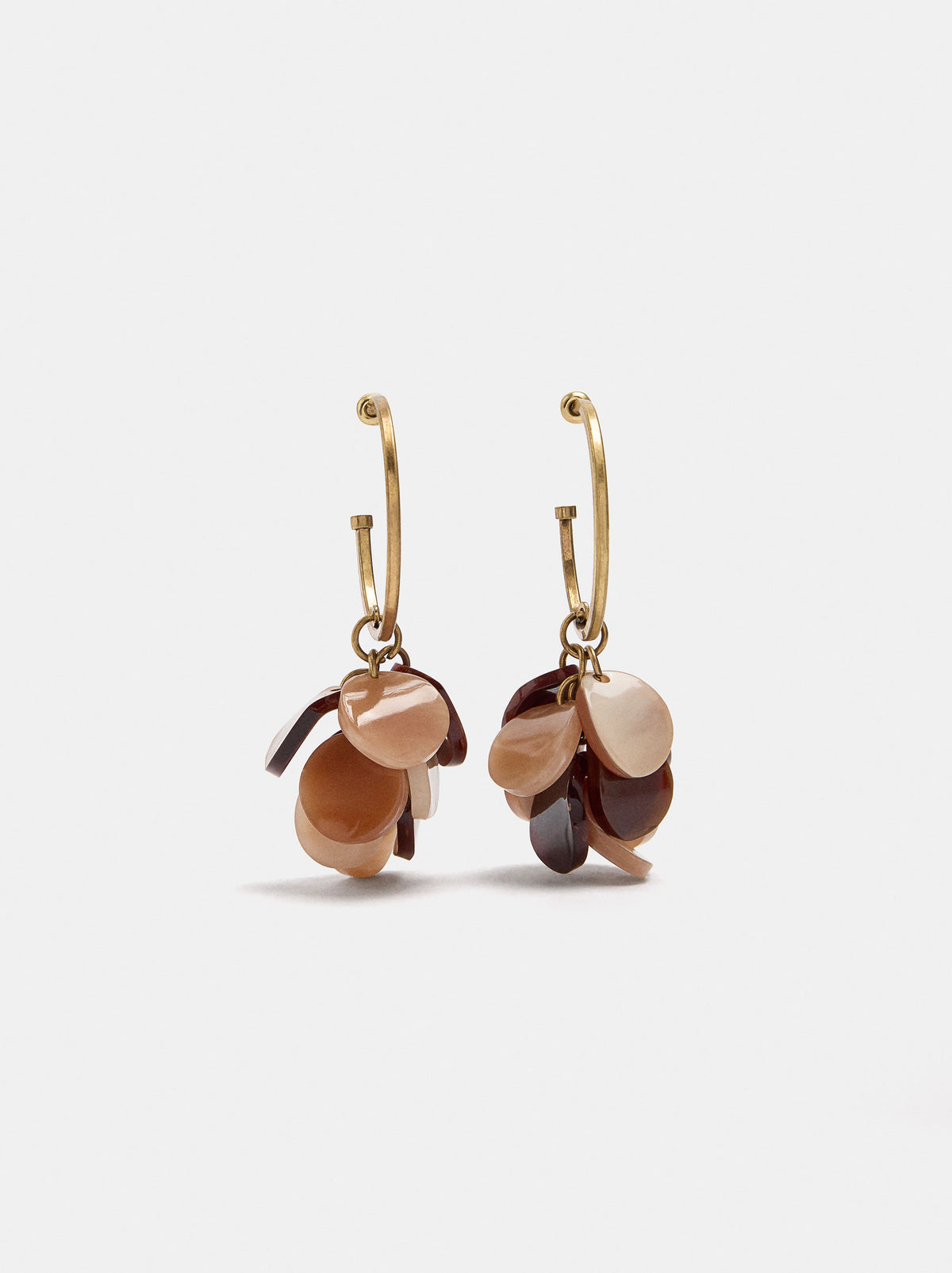 Hoop Earrings With Dangling Petals