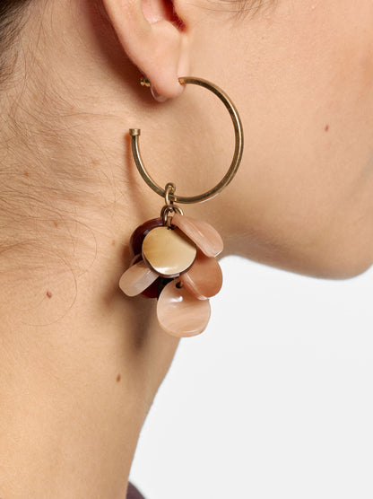 Hoop Earrings With Dangling Petals
