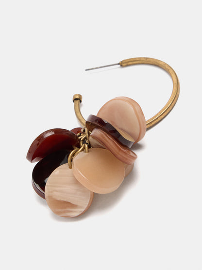 Hoop Earrings With Dangling Petals