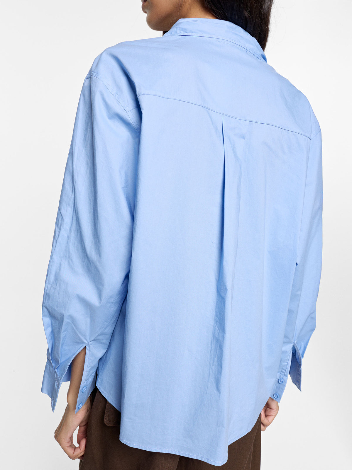 Plain Shirt With Integrated Scarf