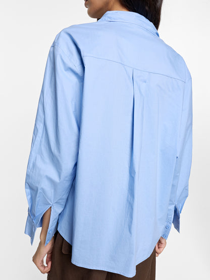 Plain Shirt With Integrated Scarf